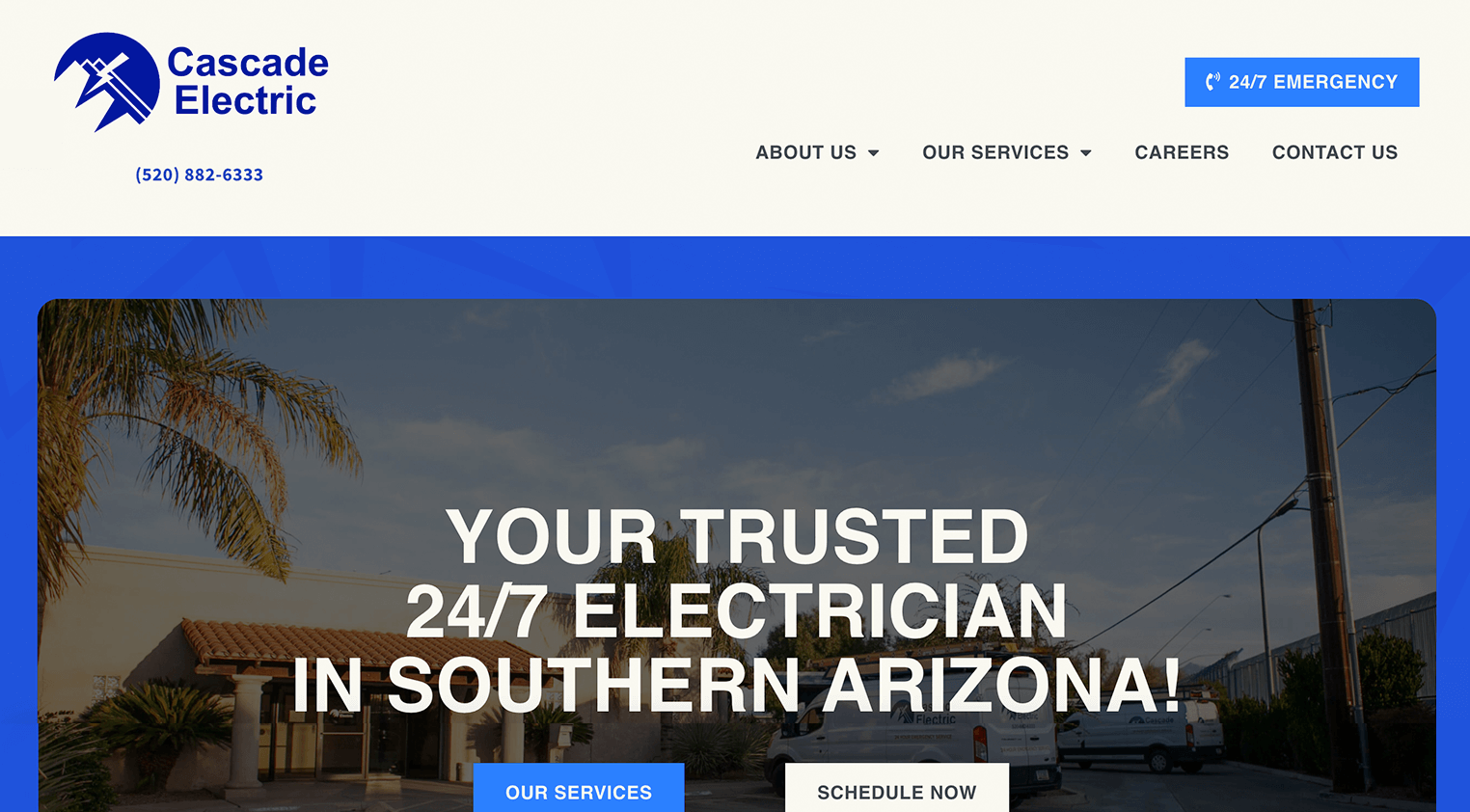 Newly designed website for Cascade Electric completed by Anchor Wave