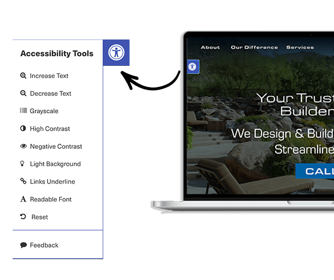 A website add-on allowing for the integration of accessibility tools used in expert web design